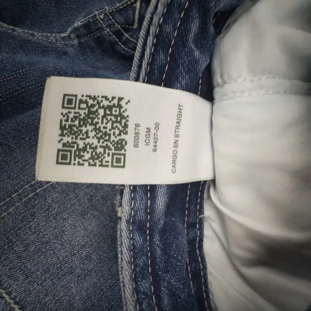 True Religion Brand Jeans Cargo Straight Leg Blue Denim Pants Size 31